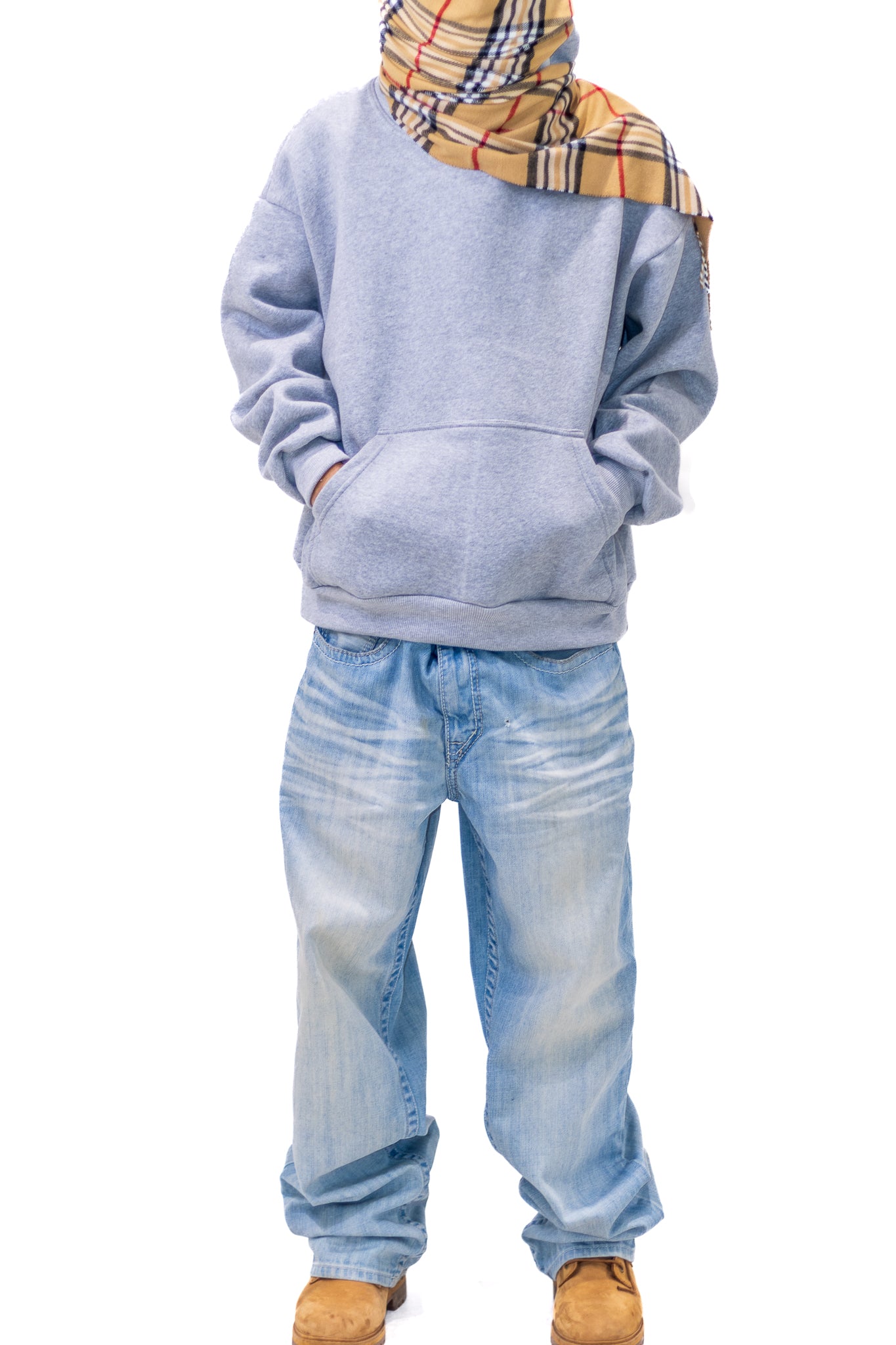 (Plaid Collection) Grey Pullover Hoodie