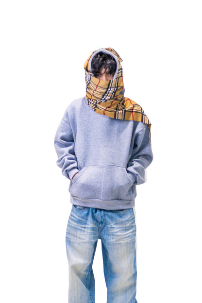 (Plaid Collection) Grey Pullover Hoodie