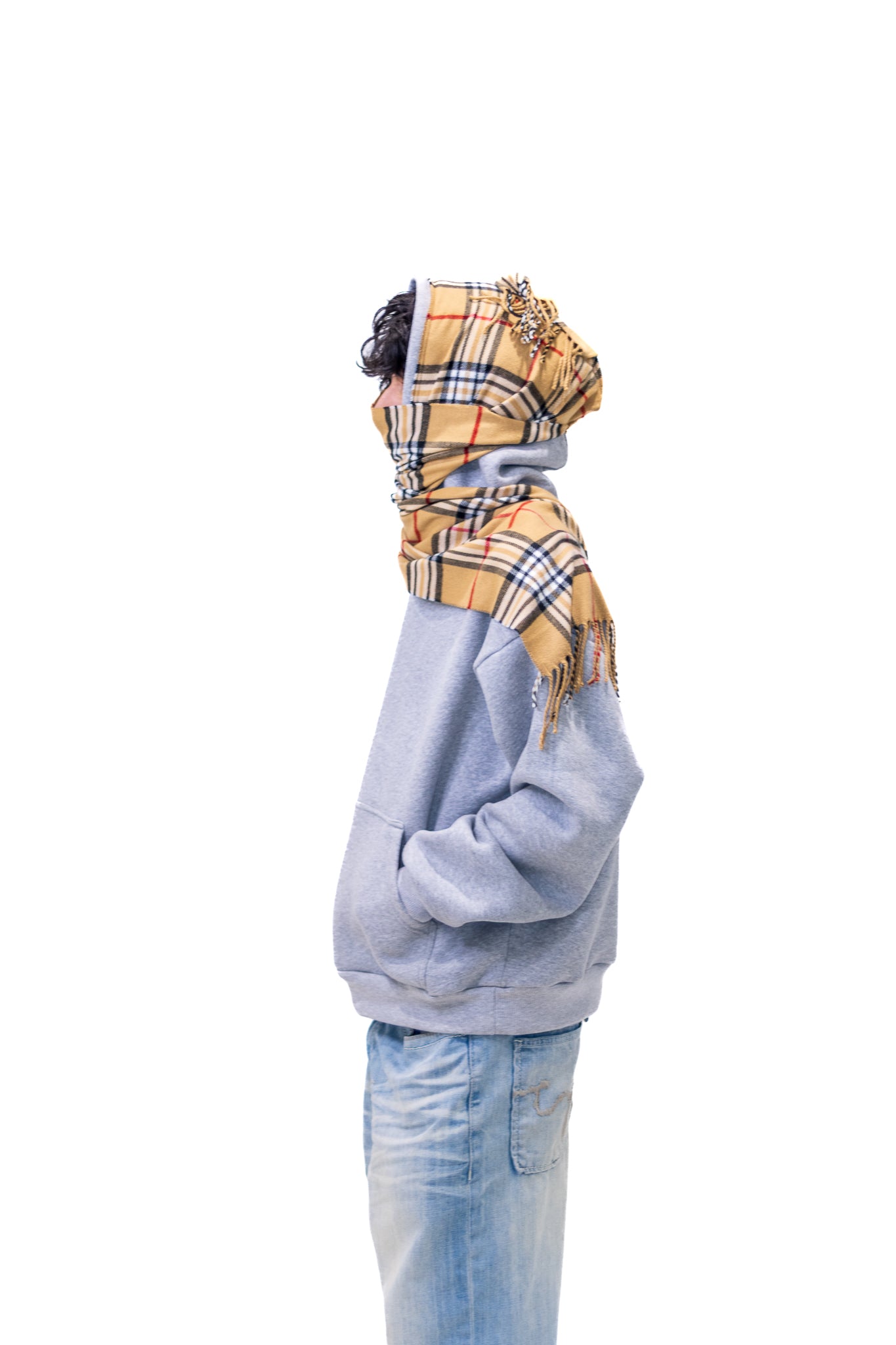 (Plaid Collection) Grey Pullover Hoodie