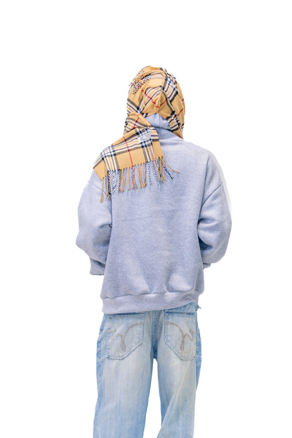 (Plaid Collection) Grey Pullover Hoodie
